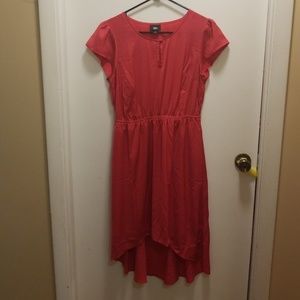 Raspberry colored high low dress
